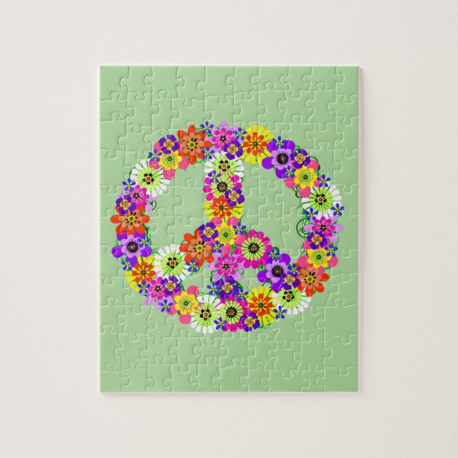 Puzzle SYMBOLE DE LA PAIX Floral (Vertical)