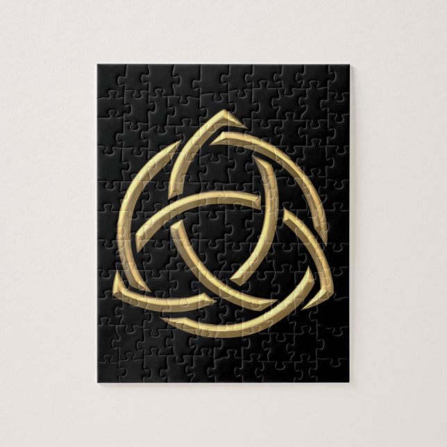Puzzle Symbole de la Sainte Trinité "3D" d'or 2 (Vertical)