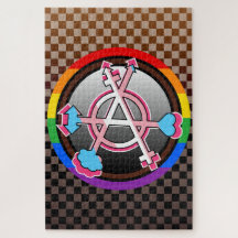 Symbole de l'anarchie de genre, emblème sur damier