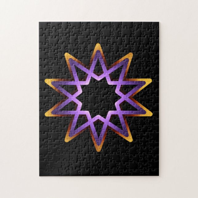 Puzzle Symbole de l'étoile orange violet de l'arbre de vi (Vertical)