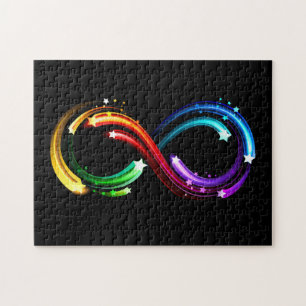 Puzzle Symbole de l'infini des comètes arc-en-ciel
