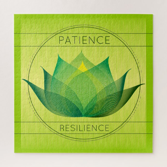 Puzzle Symbole de patience et de résilience Lotus vert Fl (Vertical)