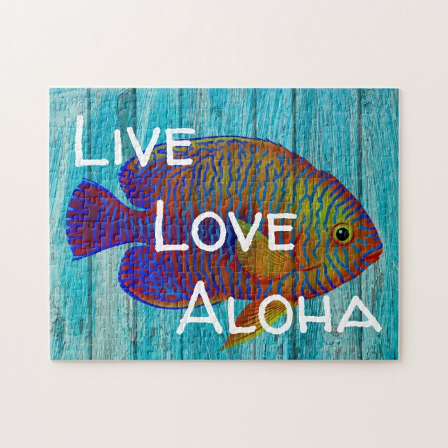 Puzzle Symbole de plage de poissons tropicaux Aloha (Horizontal)