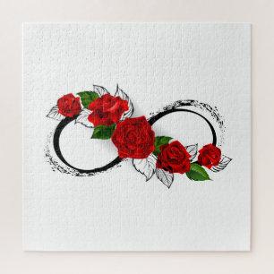 Puzzle Symbole d'infini avec les roses rouges