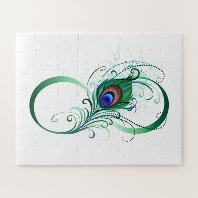 Puzzle Symbole d'infini avec plume de paon (Horizontal)