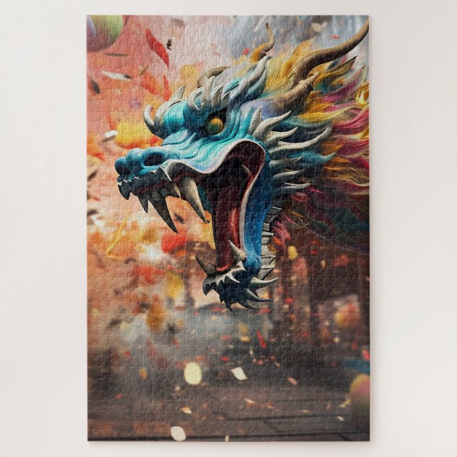 Puzzle symbole dragon chinois 2024 (Vertical)