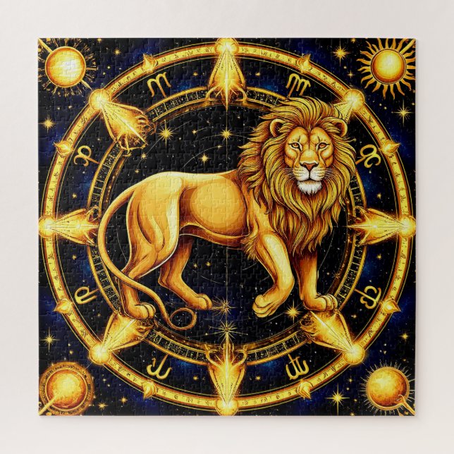Puzzle Symbole du Lion du Zodiaque sur Fond Stellaire Cél (Vertical)