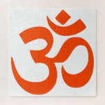 Puzzle SYMBOLE HINDU Sacré<br><div class="desc">Ce dessin présente l'Om (ou Aum), qui représente un son sacré et un symbole spirituel dans les religions indiennes. L'Om signifie l'essence de la réalité ultime, la conscience ou Atman. Il fait partie de l'iconographie que l'on retrouve dans les manuscrits anciens et médiévaux, les temples, les monastères et les retraites...</div>