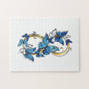 Puzzle Symbole infini de papillons Morpho bleus