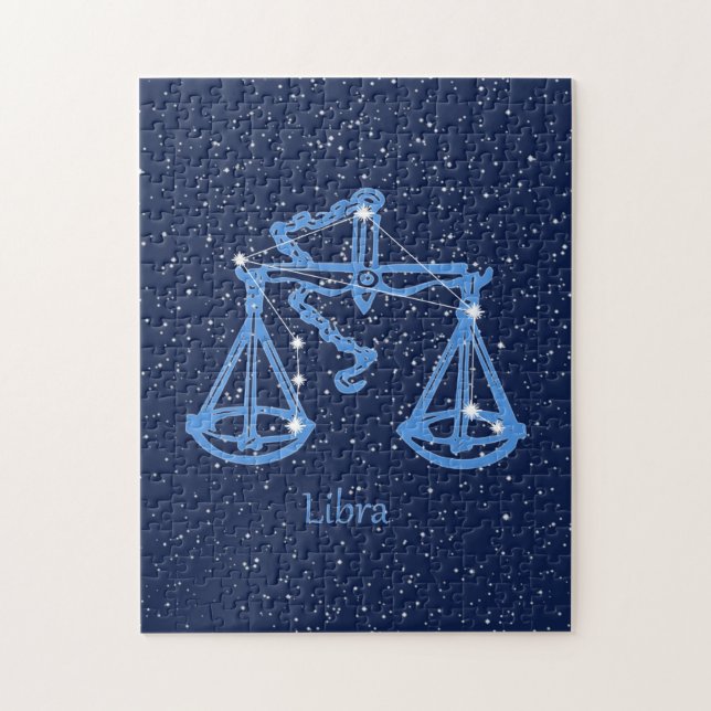 Puzzle Symbole Libra Constellation et Zodiac avec étoiles (Vertical)