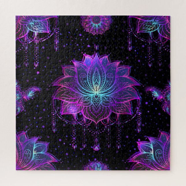 Puzzle Symbole orange Lotus Fleur sans couture (Vertical)