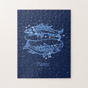 Puzzle Symbole Poissons Constellation et Zodiaque avec ét
