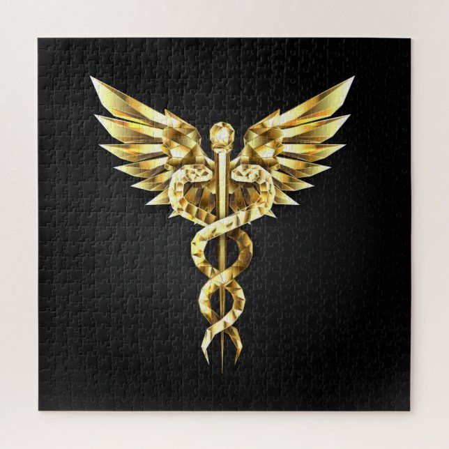 Puzzle Symbole Polygonal Or Caduceus (Vertical)