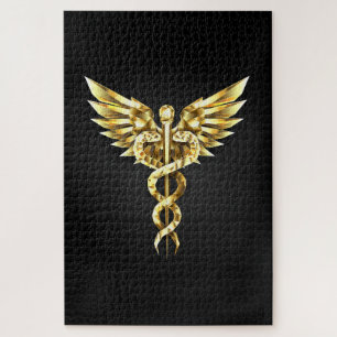 Puzzle Symbole Polygonal Or Caduceus