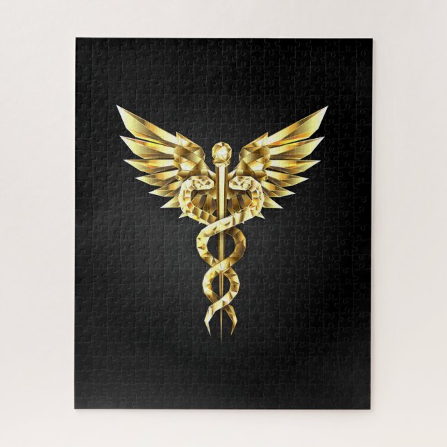 Puzzle Symbole Polygonal Or Caduceus (Vertical)