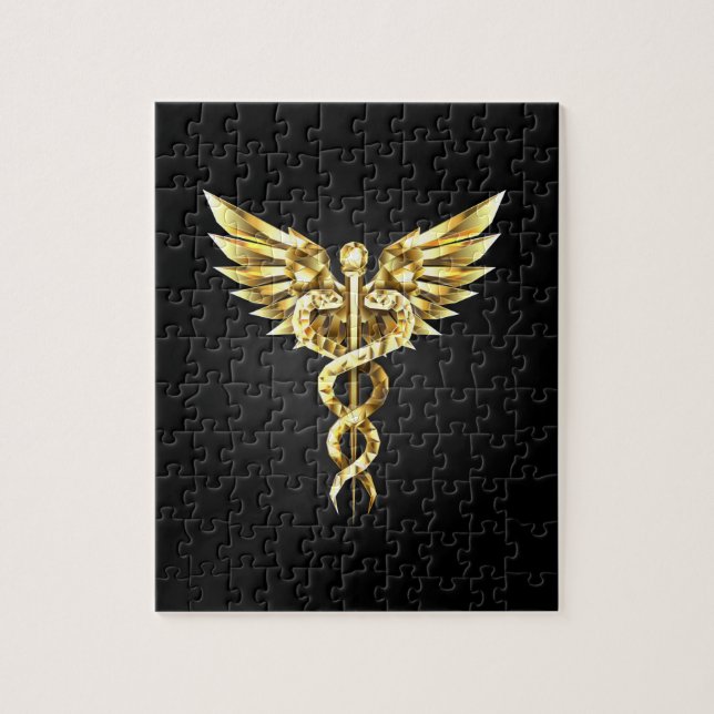 Puzzle Symbole Polygonal Or Caduceus (Vertical)