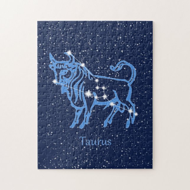 Puzzle Symbole Taurus Constellation et Zodiaque avec étoi (Vertical)