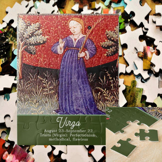 Puzzle Symbole Virgin Zodiac fête d'anniversaire