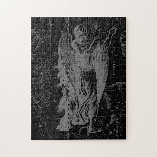 Puzzle Symbole Virgo Constellation Hevelius Décor noir (Vertical)