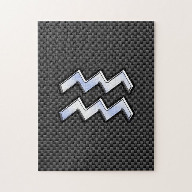 Puzzle Symbole Zodiaque d'argent Aquarius Style fibre de  (Vertical)