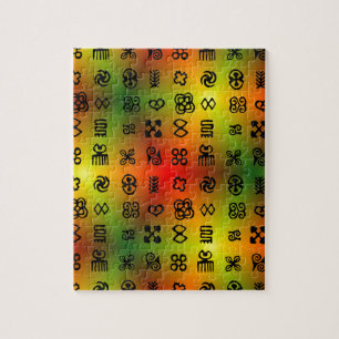 Puzzle Symboles Adinkra Aux Couleurs Africaines