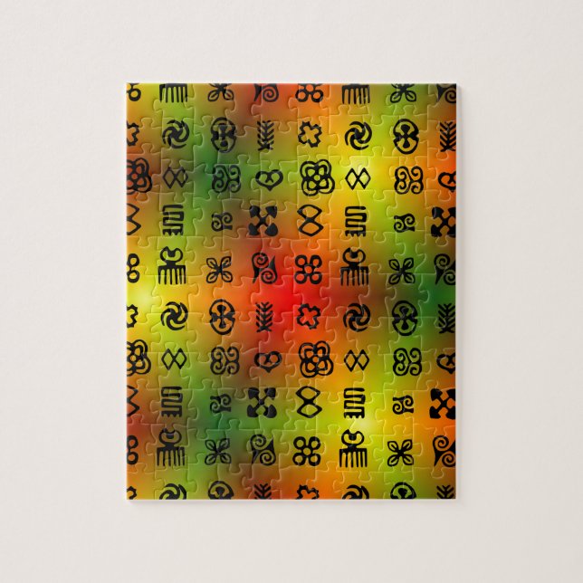 Puzzle Symboles Adinkra Aux Couleurs Africaines (Vertical)