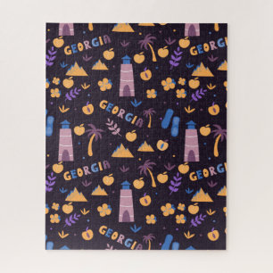 Puzzle Symboles de l'État de Géorgie - Pêche, tour d'eau,