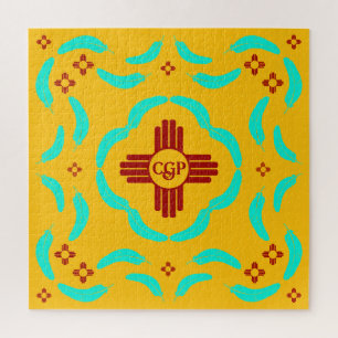 Puzzle Symboles Red Zia Nouveau-Mexique Plumes turquoise