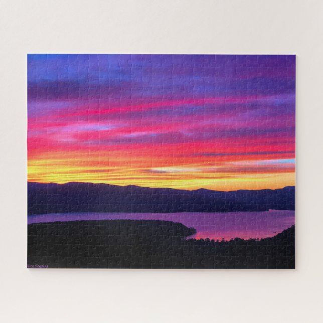 Puzzle Symphonie du crépuscule : Ciel peint sur le lac Ne (Horizontal)