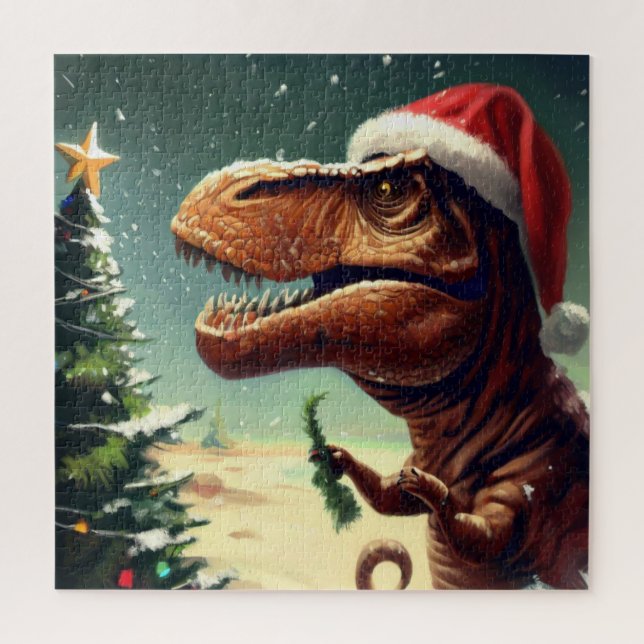Puzzle T-Rex de Noël (4) (Vertical)