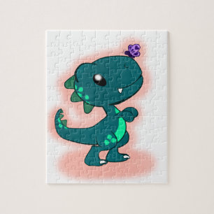 Puzzle T-Rex turquoise adorable
