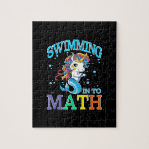 Puzzle T-Shirt De Sirène Unicorne En Maths