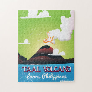 Puzzle Taal Volcano Volcano Philipp affiche de voyage vin