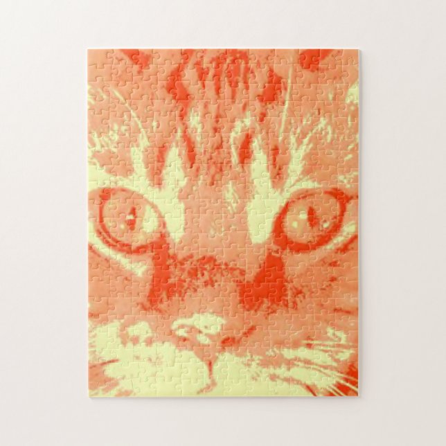 Puzzle Tabby Art Pop Tabby Orange (Vertical)