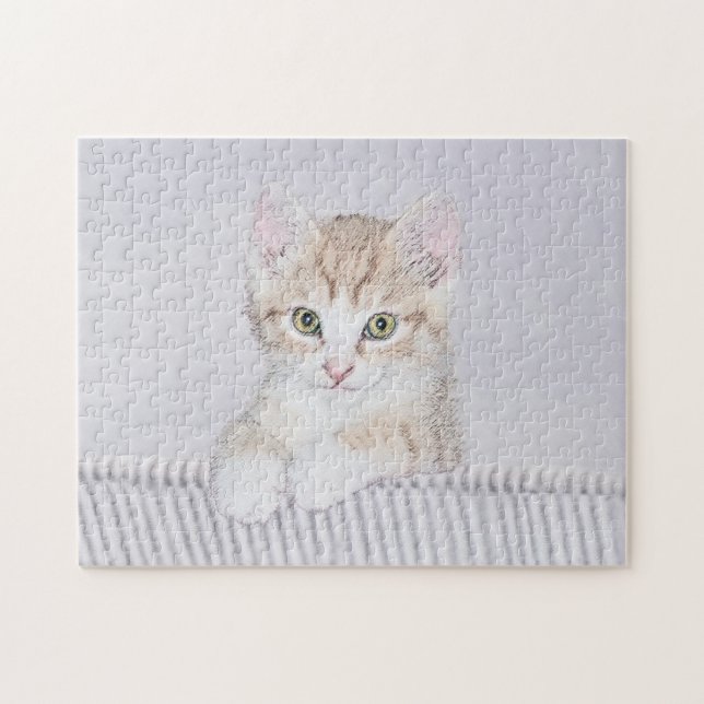 Puzzle Tabby Orange Kitten Peinture - Art Chat original (Horizontal)