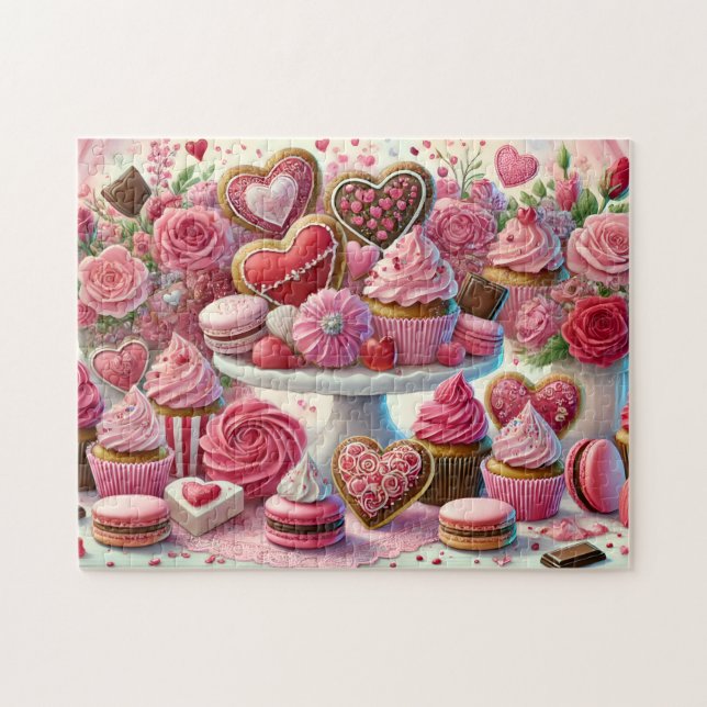 Puzzle Table de gâteaux et biscuits en forme de cœur pour (Horizontal)