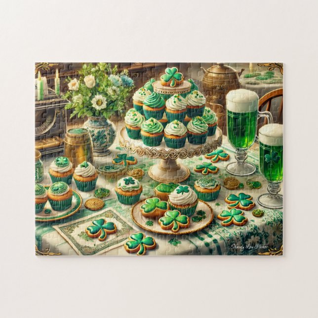Puzzle Table de la Saint-Patrick, Cupcakes de célébration (Horizontal)