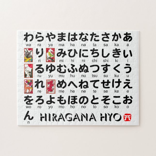 Puzzle Table japonaise de Hiragana (alphabet) (Horizontal)