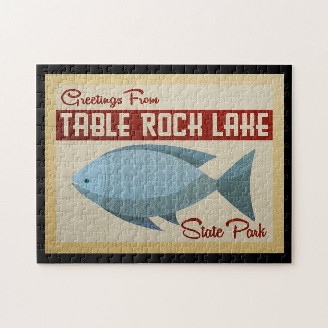 Puzzle Table Rock Lake Fish Vintage Travel (Horizontal)