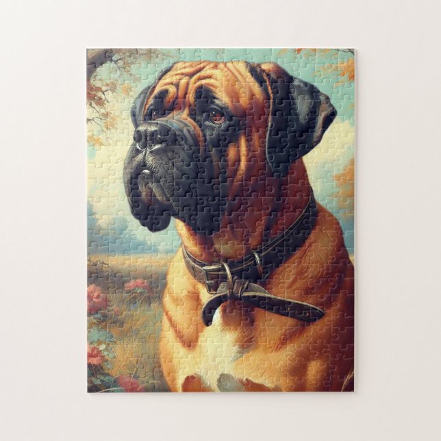 Puzzle Tableau Bullmastiff vintage (Vertical)