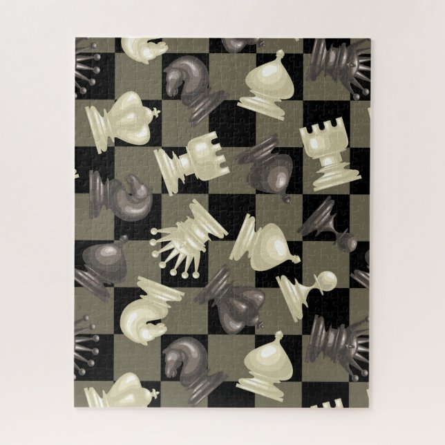 Puzzle Tableau des pièces d'échecs en bas (Vertical)