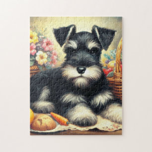 Puzzle Tableau Schnauzer vintage