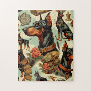 Puzzle Tableau vintage Doberman sans joint