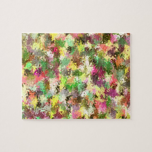 Puzzle Taches de peinture de feuilles d'automne Art abstr (Horizontal)