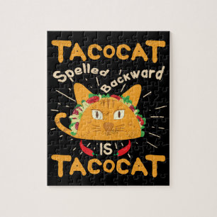 Puzzle Tacocat épelé à l'envers Cinco de Mayo Taco