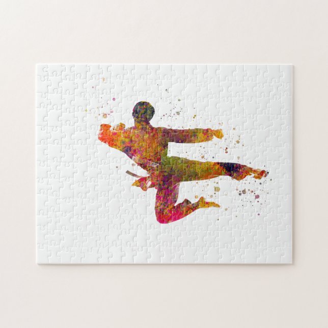 Puzzle Taekwondo-karate à l'aquarelle (Horizontal)