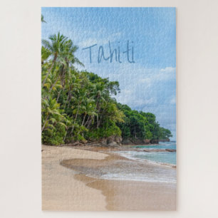 Puzzle Tahiti Sand Beach Ciel bleu Palmiers