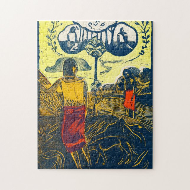 Puzzle Tahitian Femmes et Chien, Gauguin (Vertical)
