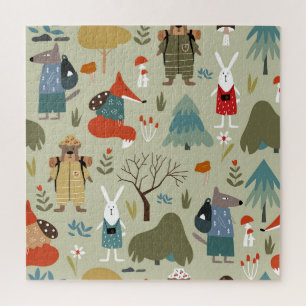 Puzzle Taiga Faune : Motif Vintage pour enfants