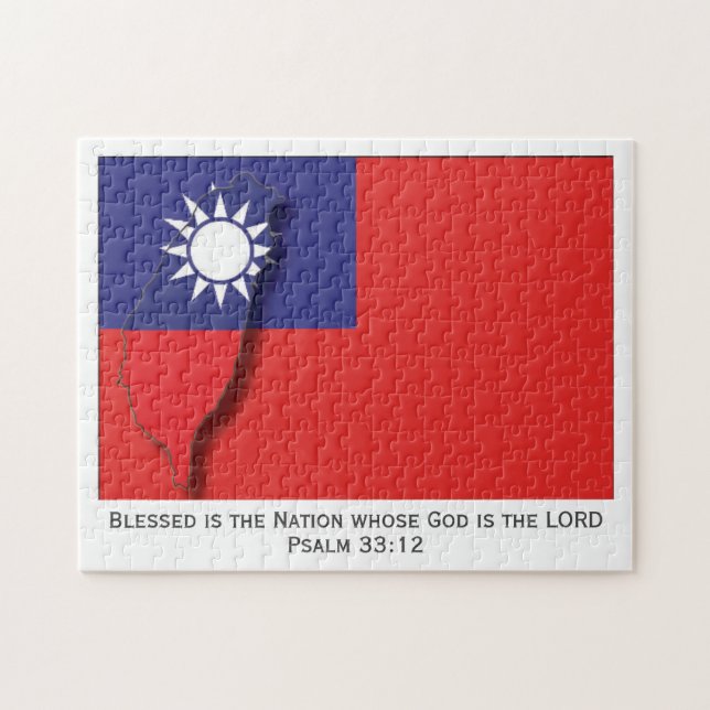 Puzzle TAIWAN FLAG ROC| Nation bénie| Taïwanais (Horizontal)